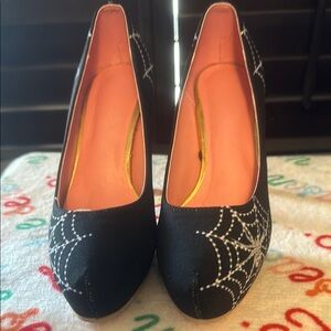 Elegant Black Spider Web Heels